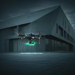 Drone Scanning a building with Eta's most advanced Computer Vision Technology